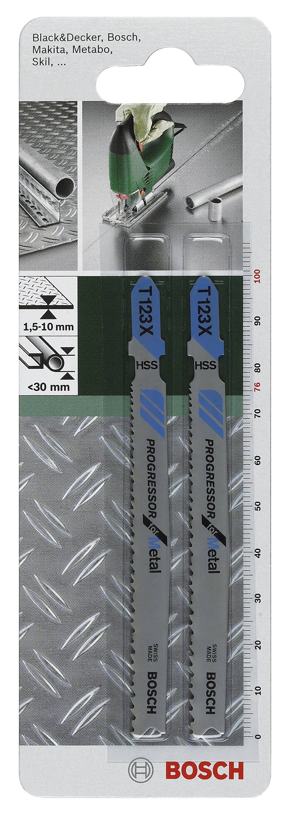 Bosch Accessories 2609256735 Stichsägeblatt HSS, T 123 XF Progressor for Metal 2St.