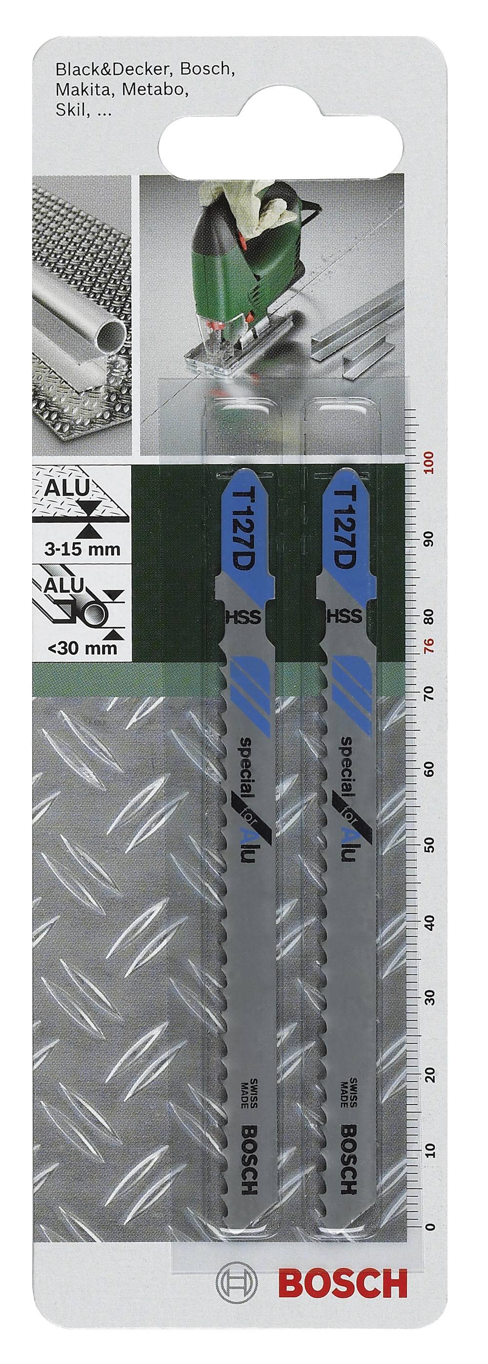 Bosch Accessories 2609256736 Stichsägeblatt HSS, T 127 D Special for Alu 2 St.