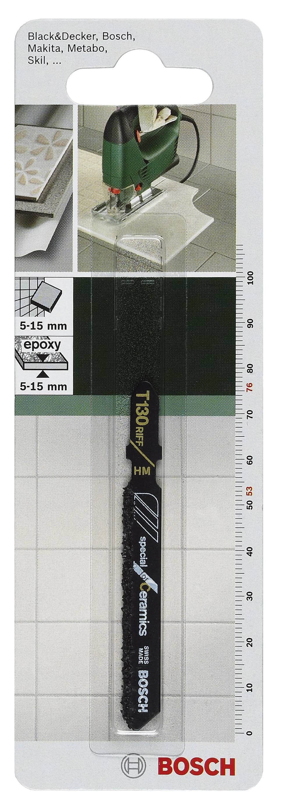 Bosch Accessories 2609256739 Stichsägeblatt HM, T 130 RIFF Special for Ceramics 1St.