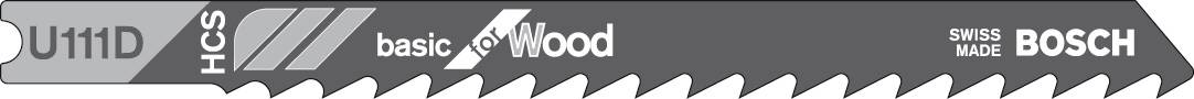 Bosch Accessories 2609256756 Stichsägeblatt HCS, U 111 D Basic for Wood 2St.