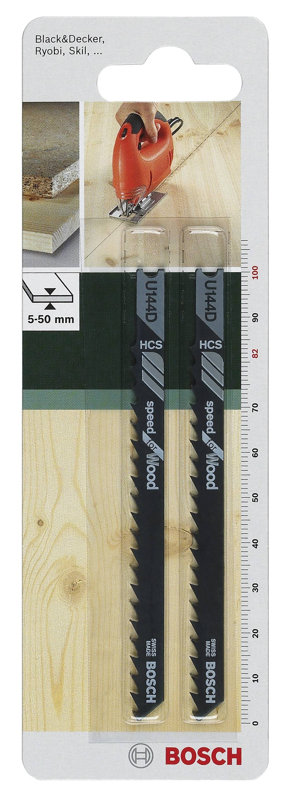 Bosch Accessories 2609256758 Stichsägeblatt HCS, U 144 D Speed for Wood 2 St.