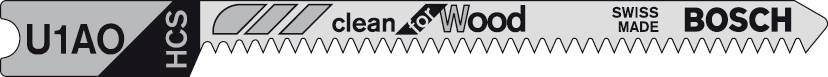 Bosch Accessories 2609256761 Stichsägeblatt HCS, U 1 AO Clean for Wood 2St.
