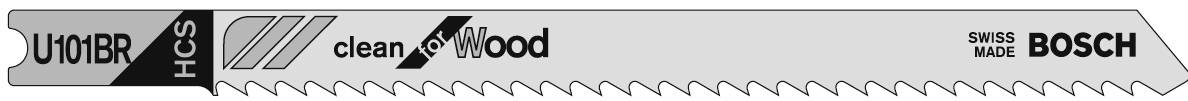 Bosch Accessories 2609256762 Stichsägeblatt HCS, U 101 BR Clean for Wood 2St.