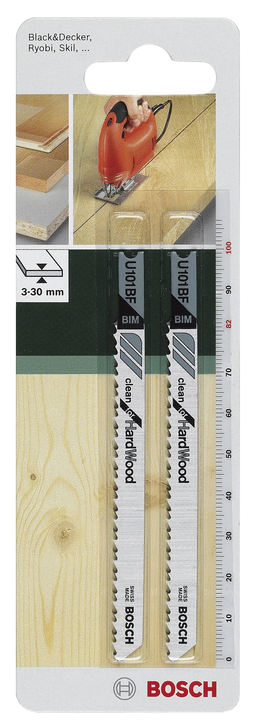 Bosch Accessories 2609256764 Stichsägeblatt BIM, U 101 BF Clean for Hard Wood 2St.