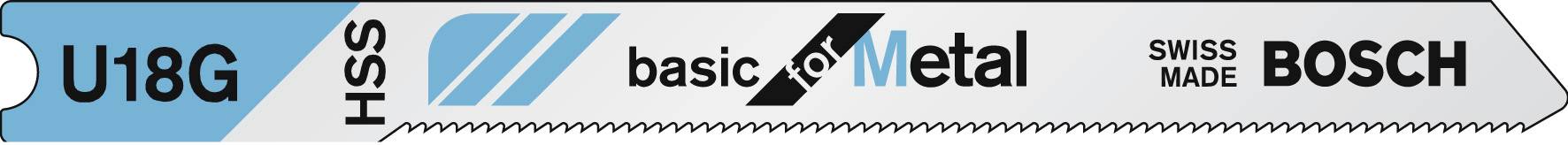 Bosch Accessories 2609256767 Stichsägeblatt HSS, U 18G Basic for Metal 2St.
