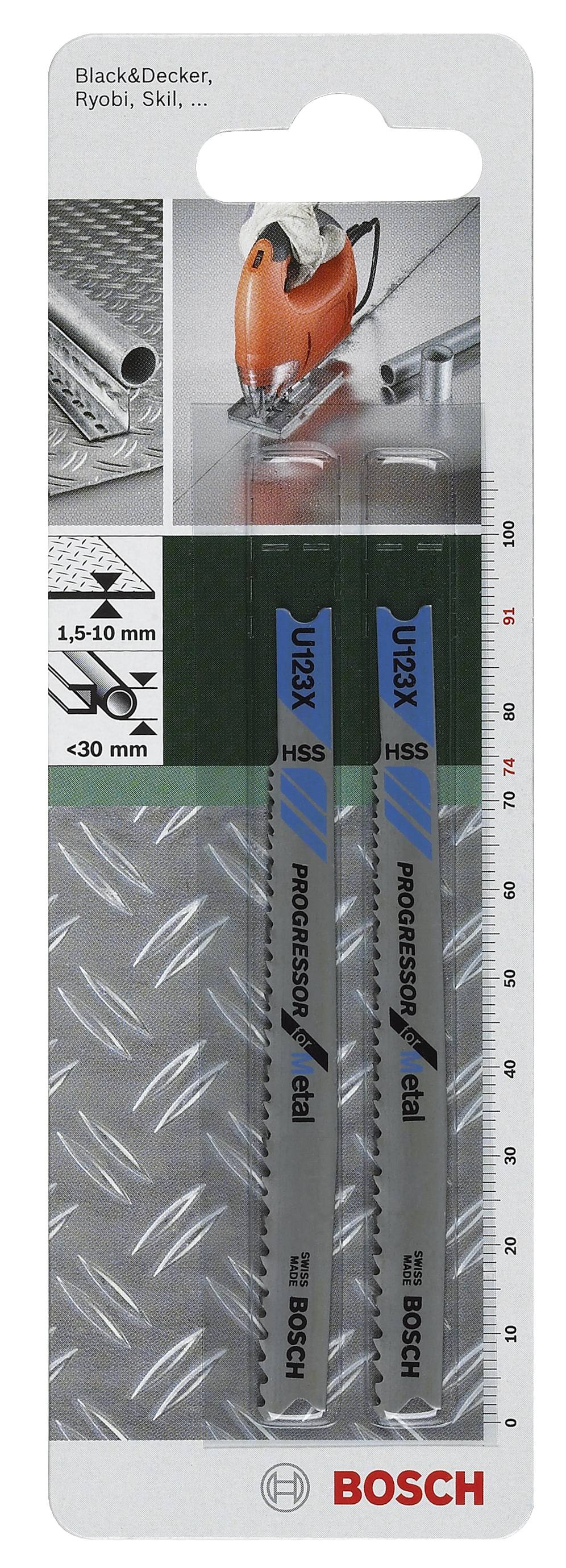 Bosch Accessories 2609256770 Stichsägeblatt HSS, U 123 XF Progressor for Metal 2St.