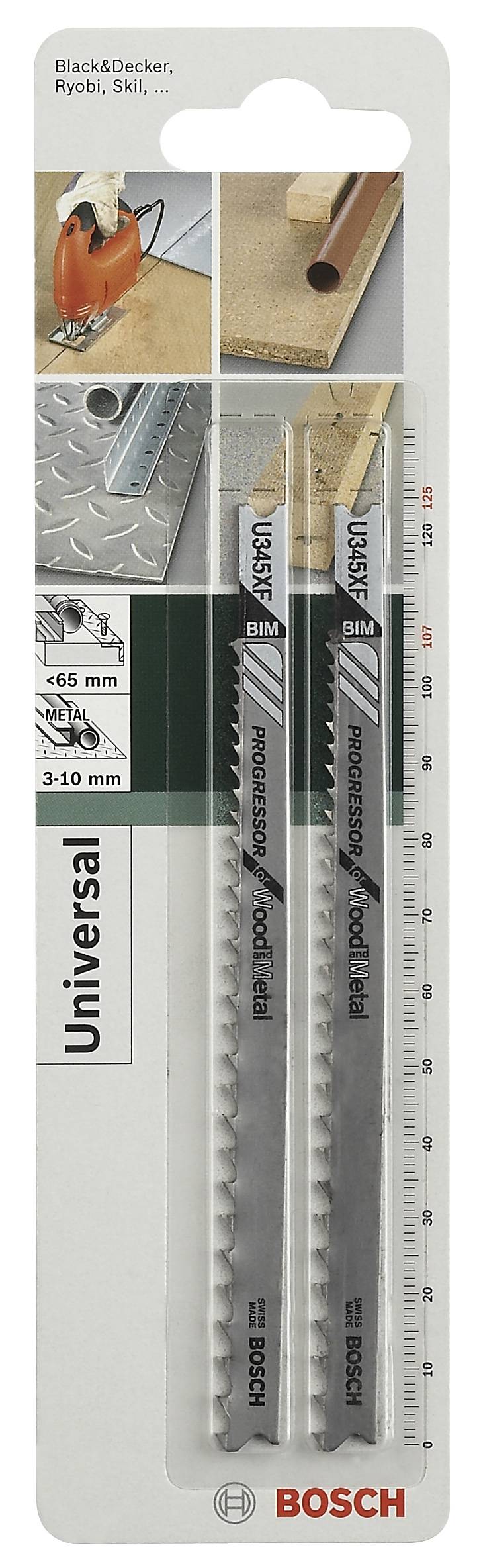 Bosch Accessories 2609256772 Stichsägeblatt U 345 XF Progressor for Wood and Metal 2St.
