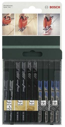 Bosch Accessories 2609256776 10tlg. Stichsägeblatt-Set U-Schaft U 101 B (2x)  U 144 D (2x)  U 19 BO