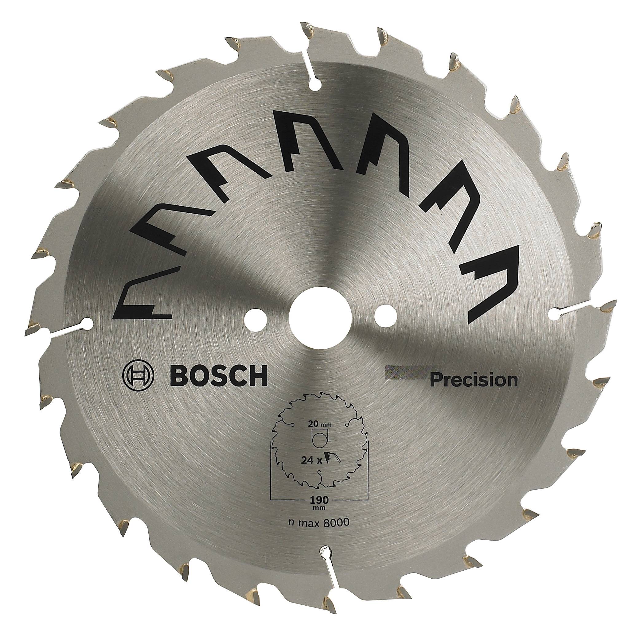Bosch Sägeblatt für Präzision, 190 mm, 24 Zähne, max. 8000 U/min.