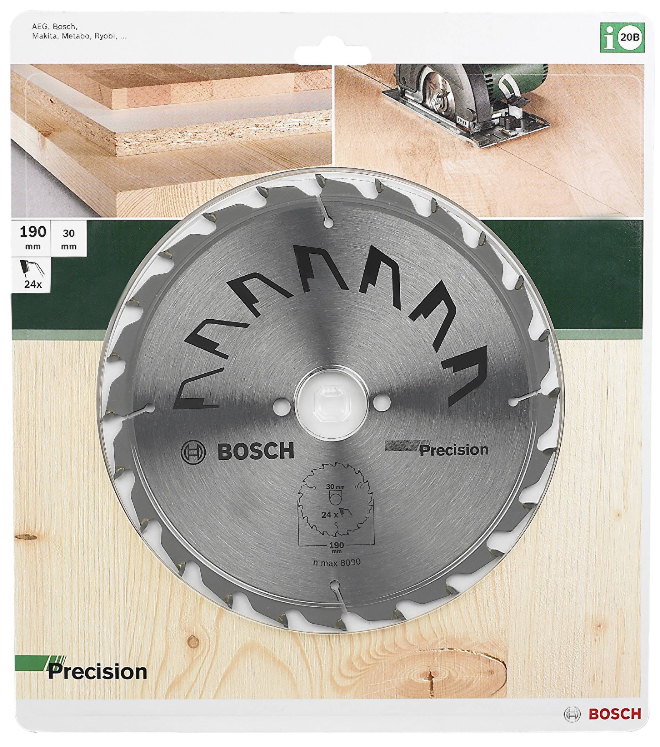 Bosch Accessories Precision 2609256869 Hartmetall Kreissägeblatt 190 x 30mm Zähneanzahl: 24 1St.