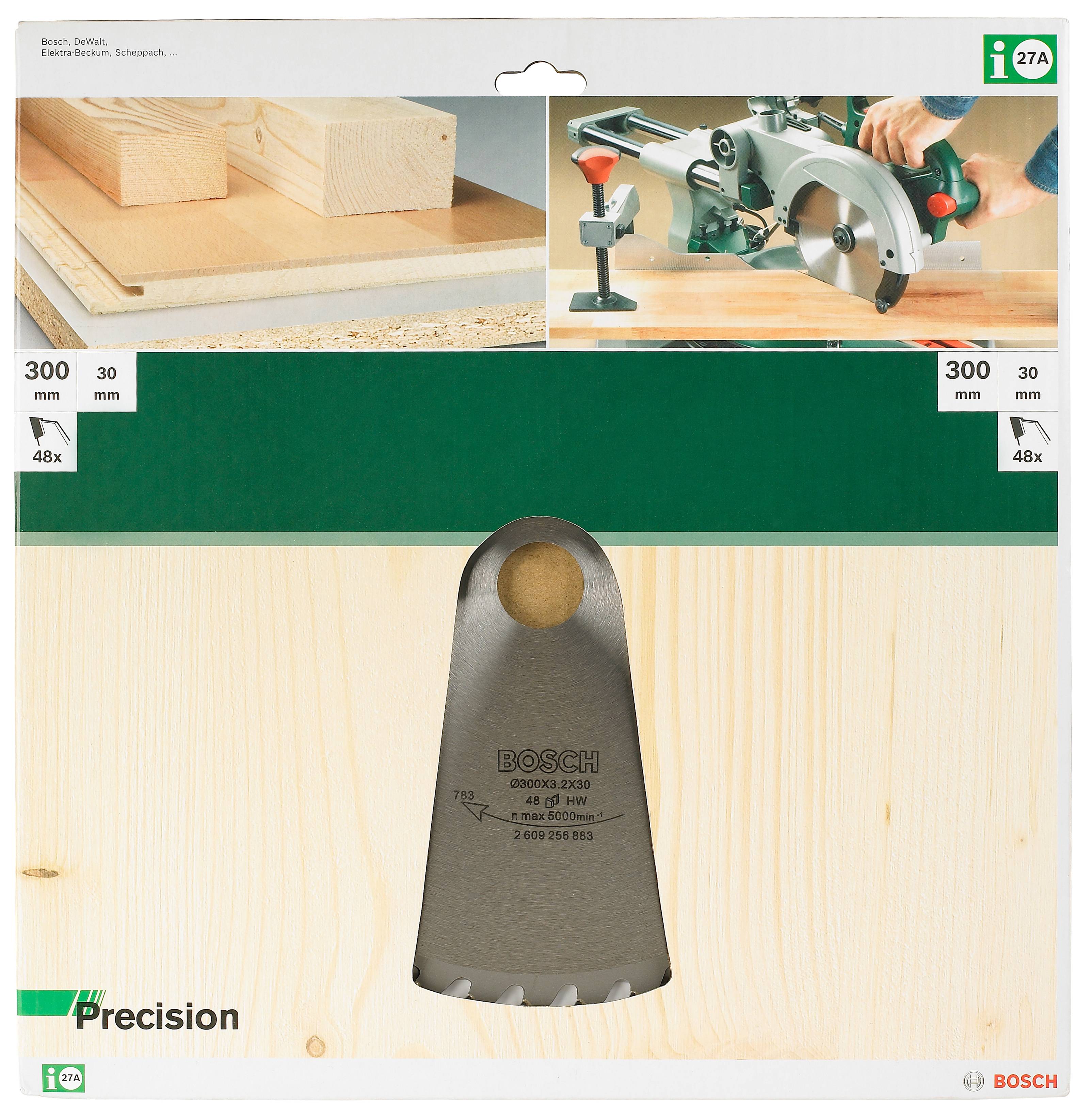 Bosch Accessories Precision 2609256883 Hartmetall Kreissägeblatt 300 x 30mm Zähneanzahl: 48 1St.