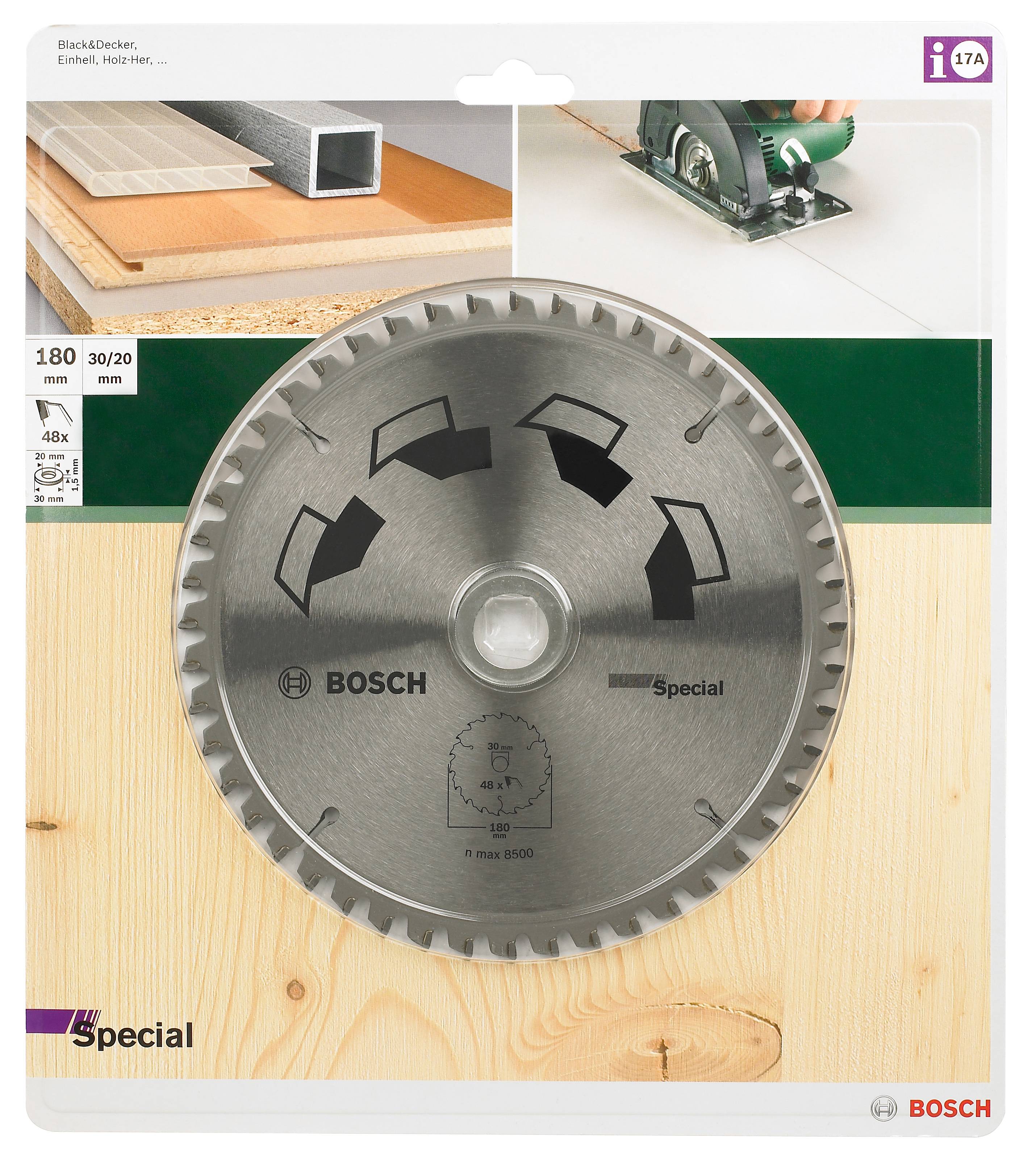 Bosch Accessories Special 2609256889 Hartmetall Kreissägeblatt 180 x 30mm Zähneanzahl: 48 1St.
