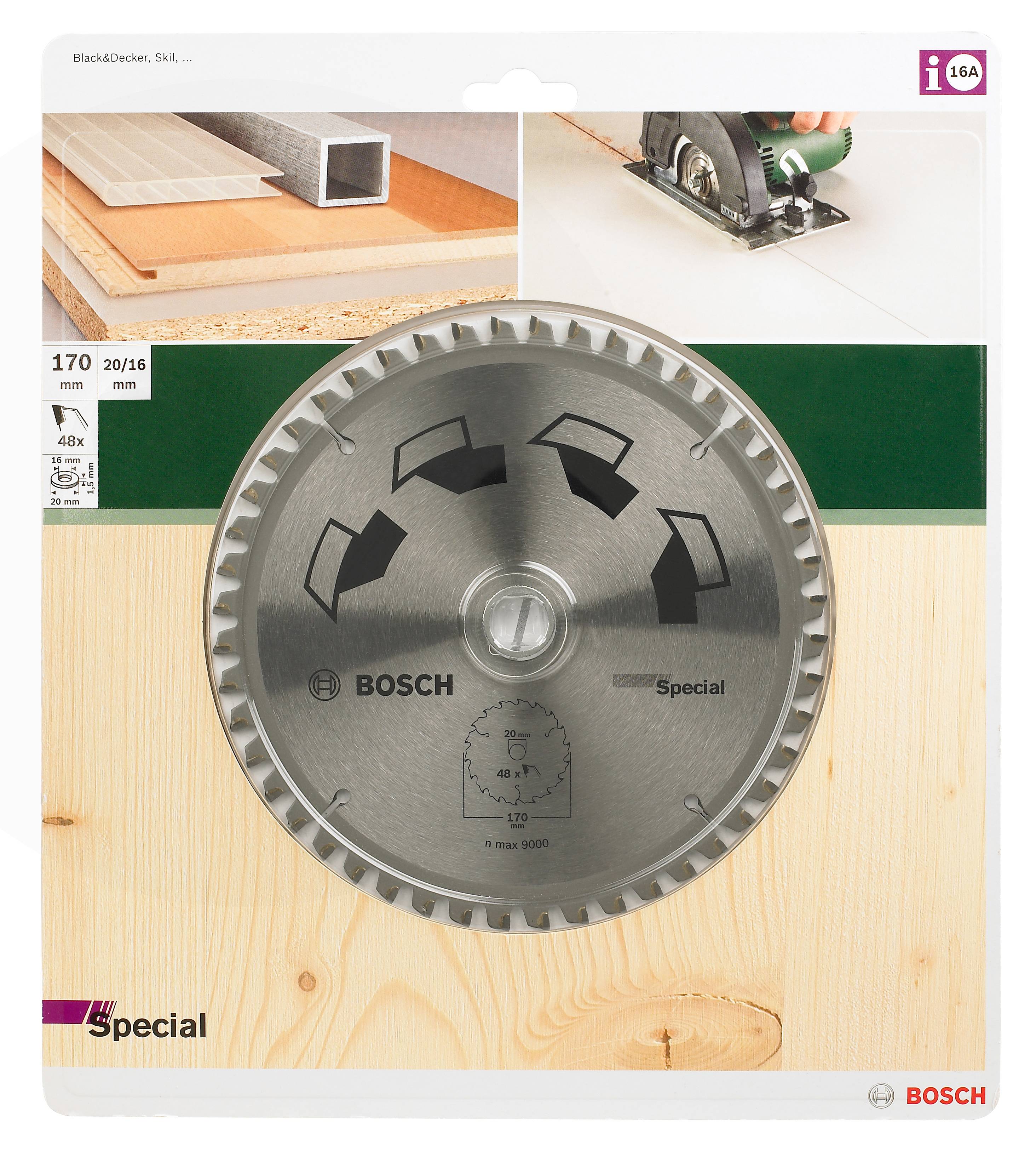 Bosch Accessories Special 2609256888 Hartmetall Kreissägeblatt 170 x 20mm Zähneanzahl: 48 1St.