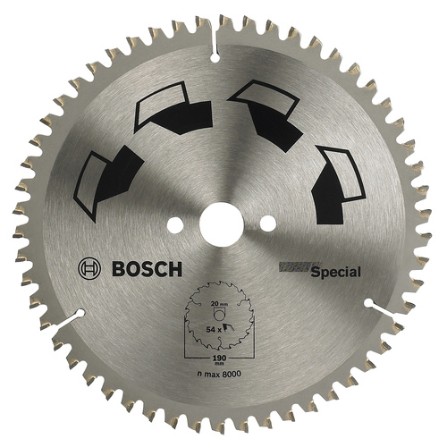 Bosch Accessories Special 2609256891 Hartmetall Kreissägeblatt 190 x 20mm Zähneanzahl: 54 1St.
