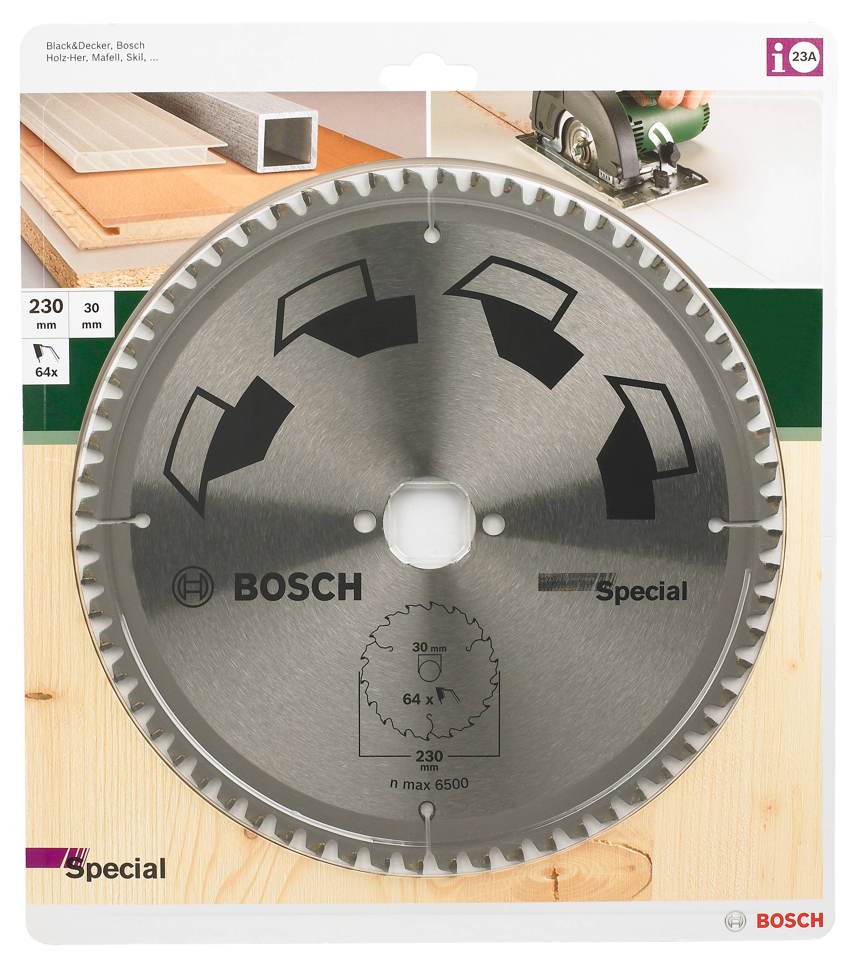 Bosch Accessories Special 2609256894 Hartmetall Kreissägeblatt 230 x 30mm Zähneanzahl: 64 1St.