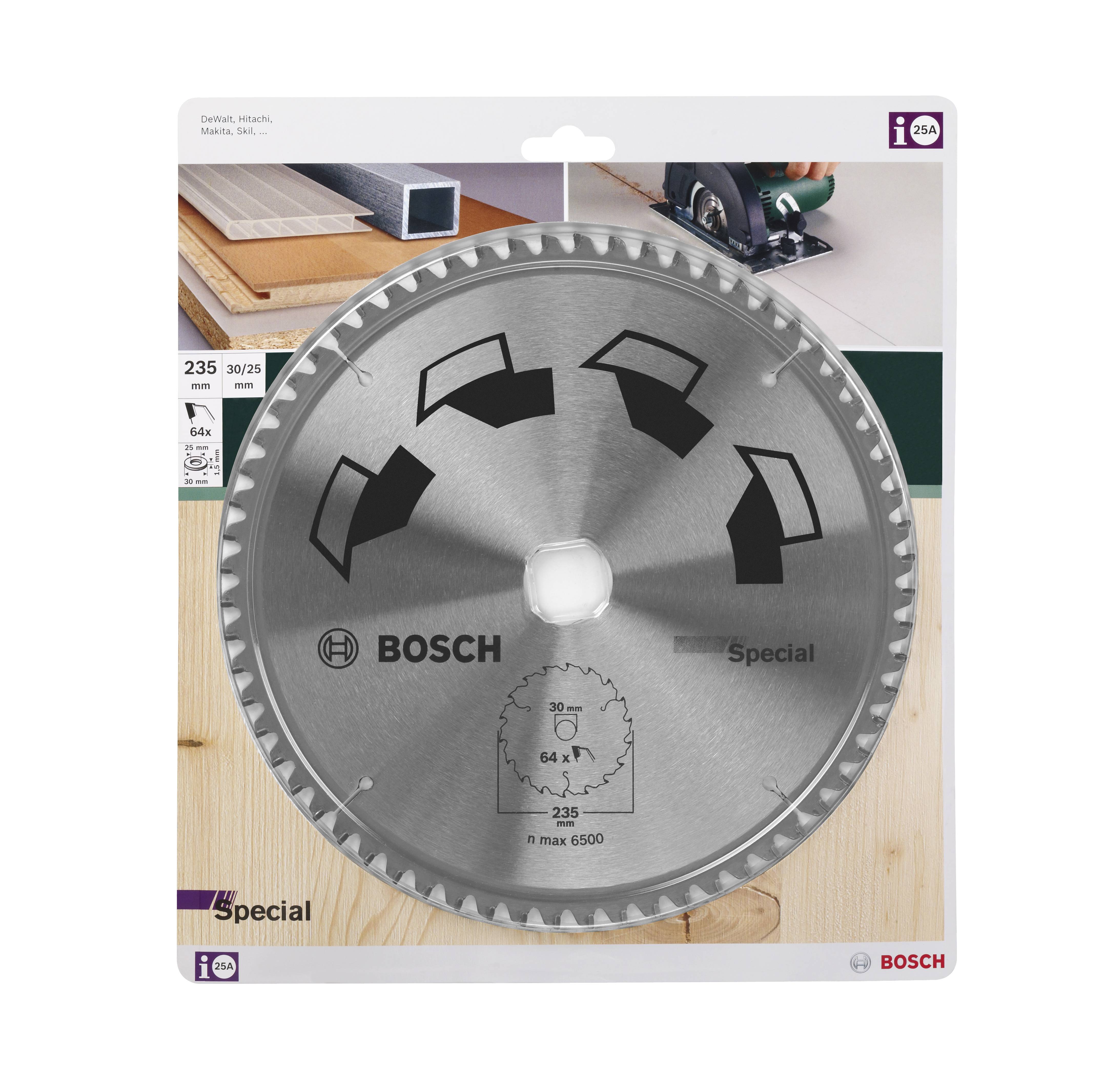 Bosch Accessories Special 2609256895 Hartmetall Kreissägeblatt 235 x 30mm Zähneanzahl: 64 1St.