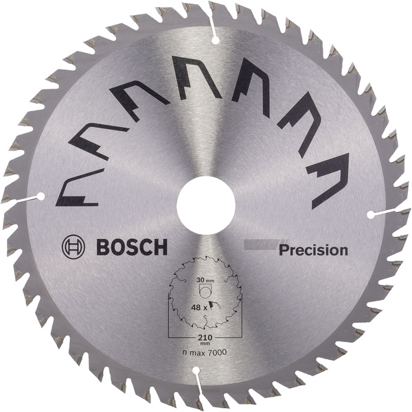 Bosch Accessories Precision 2609256B58 Hartmetall Kreissägeblatt 210 x 30mm Zähneanzahl: 48 1St.