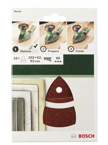 Bosch Accessories 2609256A62 Multischleifpapier mit Klett, gelocht Körnung (num) 60 (L x B) 102 mm