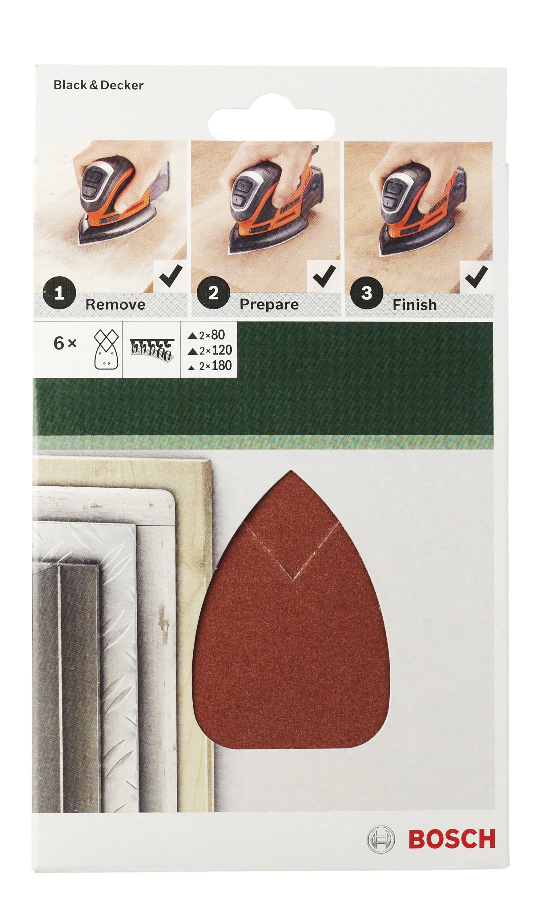 Bosch Accessories 2609256A69 Multischleifpapier mit Klett, gelocht Körnung (num) 80 (L x B) 135mm x 95mm 5St.