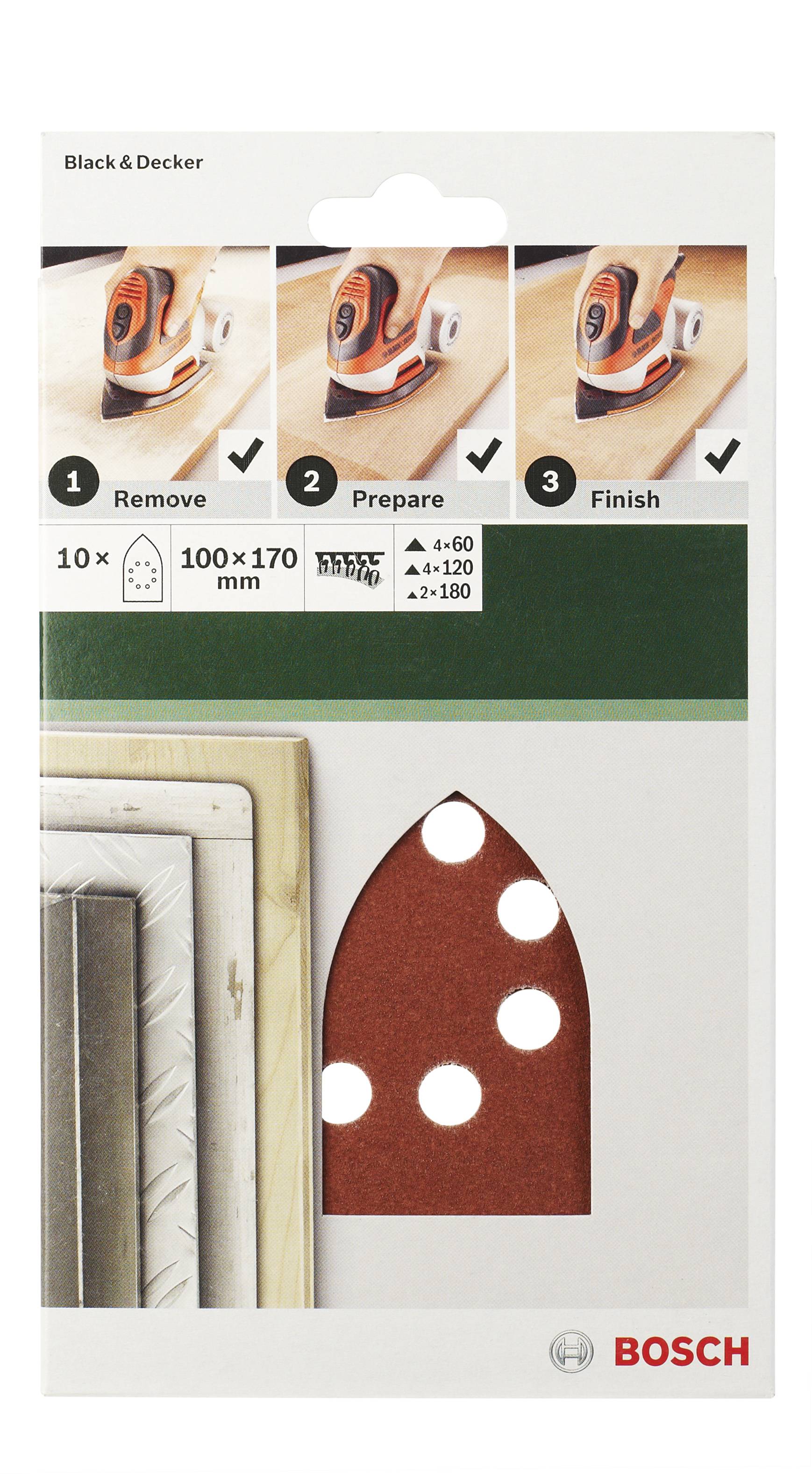 Bosch Accessories 2609256A76 Multischleifpapier mit Klett, gelocht Körnung (num) 120 (L x B) 170mm x 100mm 5St.