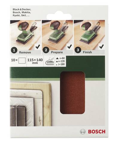Bosch Accessories 2609256B17 Schwingschleifpapier ungelocht Körnung (num) 240 (L x B) 140 mm x 115