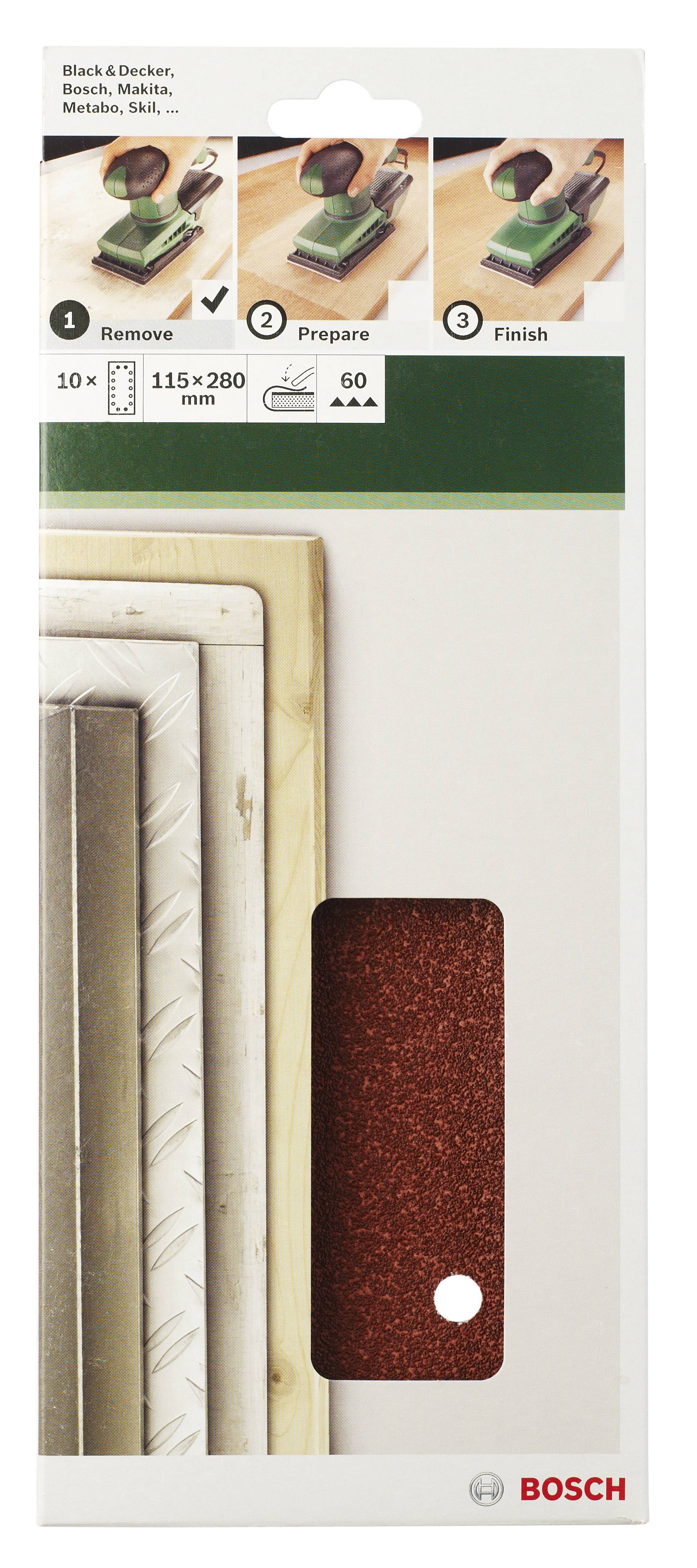 Bosch Accessories 2609256B29 Schwingschleifpapier gelocht Körnung (num) 120 (L x B) 280mm x 115mm 10St.