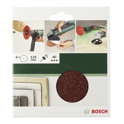 Bosch Accessories 2609256B50 Schleifpapier für Schleifteller ungelocht Körnung 80 (Ø) 125mm 5St.