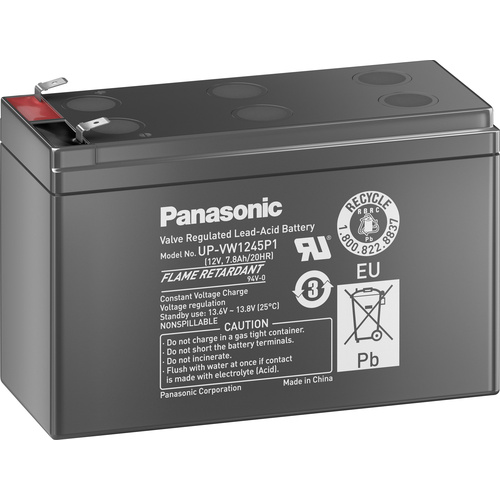 Panasonic High-Power UP-VW1245P1 Bleiakku 12V 7.8Ah Blei-Vlies (AGM) (B x H x T) 151 x 94 x 65mm Flachstecker 6.35mm Wartungsfrei