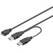 Goobay USB 3.0 Anschlusskabel [2x USB 3.0 Stecker A - 1x USB 3.0 Stecker Micro B] 30.00 cm Schwarz