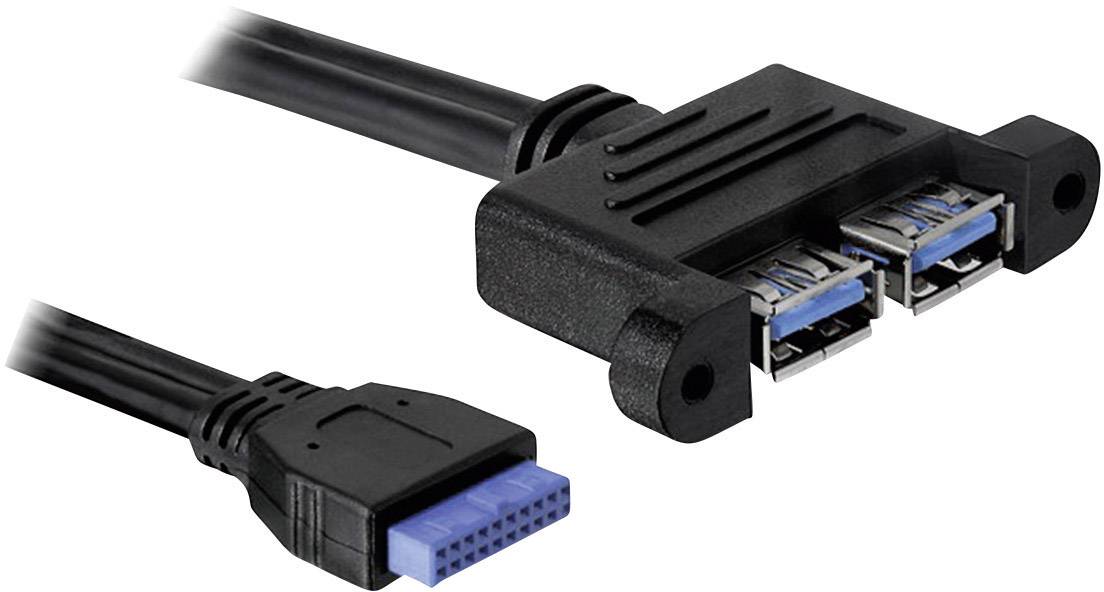 Delock USB 3.0 Pin Header - USB-Kabel intern auf extern - 19-poliger USB 3.0 Kopf (W)