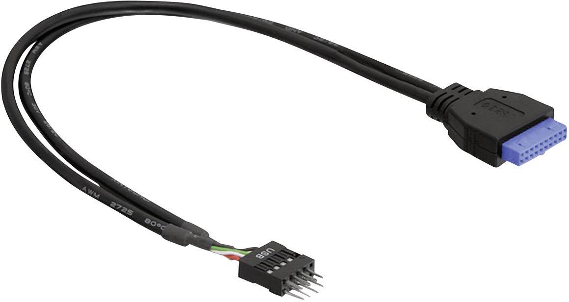 Delock USB-Kabel 0.30 m Schwarz UL-zertifiziert 83095