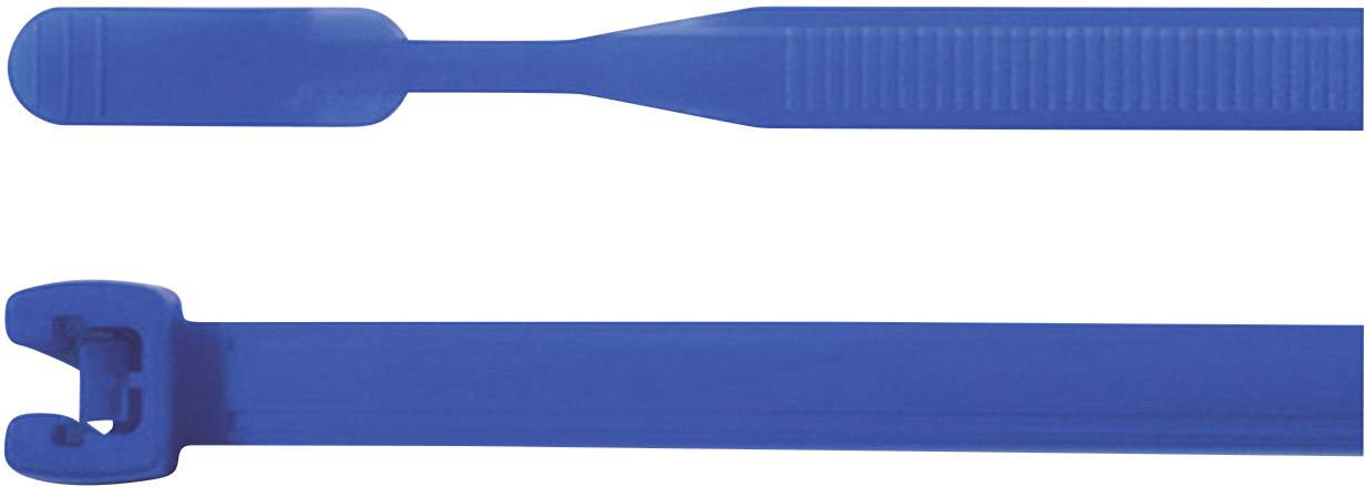 HellermannTyton 109-00187 Q50I-PA66-BU-C1 Kabelbinder 290 mm 4.70 mm Blau mit offenem Binderende 10