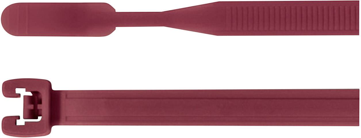 HellermannTyton 109-00159 Q18L-PA66-RD-C1 Kabelbinder 195 mm 2.60 mm Rot mit offenem Binderende 100