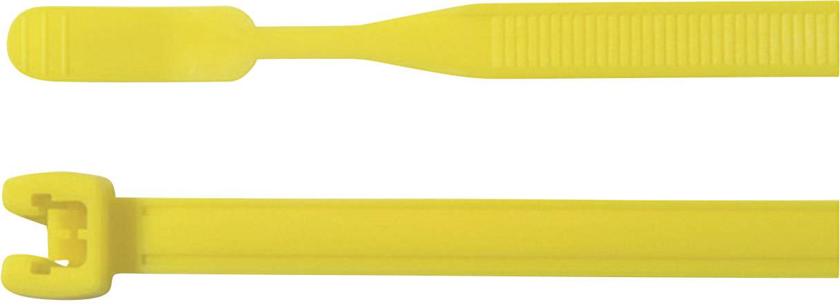 HellermannTyton 109-00190 Q50I-PA66-YE-C1 Kabelbinder 290 mm 4.70 mm Gelb mit offenem Binderende 10