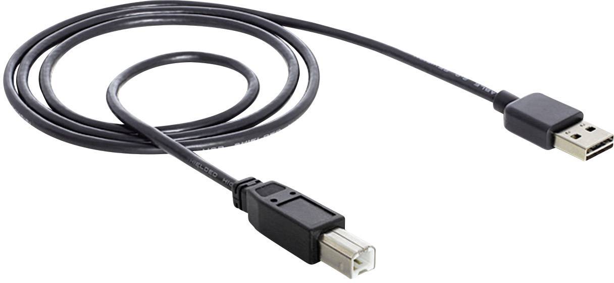 Delock 2.00 m Schwarz beidseitig verwendbarer Stecker, vergoldete Steckkontakte, UL-zertifiziert 83359