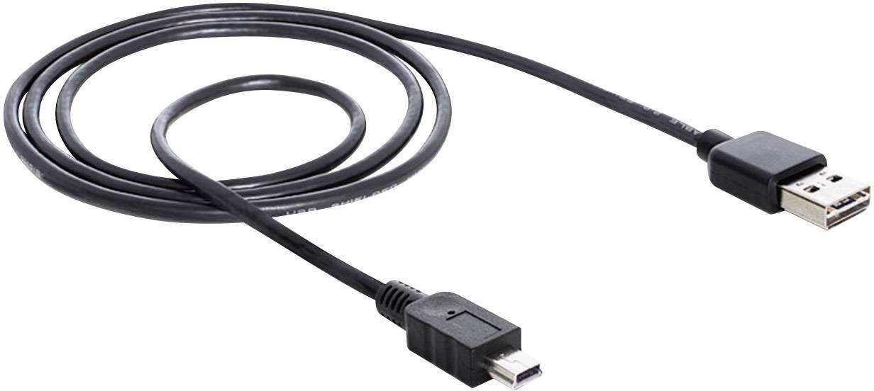 Delock 1.00 m Schwarz vergoldete Steckkontakte 83362