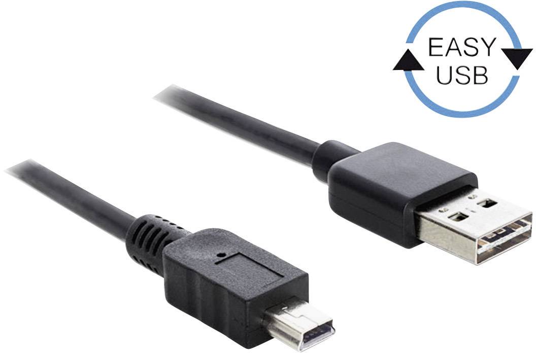 Zwei USB-Kabel, eines mit Standard-USB-Stecker und das andere mit Micro-USB-Stecker. Oben rechts ein Symbol 'EASY USB'.