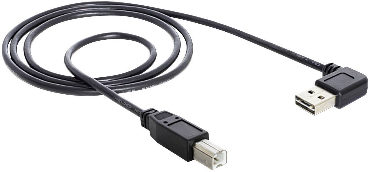 Delock USB-Kabel USB 2.0 USB-A Stecker, USB-B Stecker 2.00 m Schwarz vergoldete Steckkontakte, UL-zertifiziert 83375