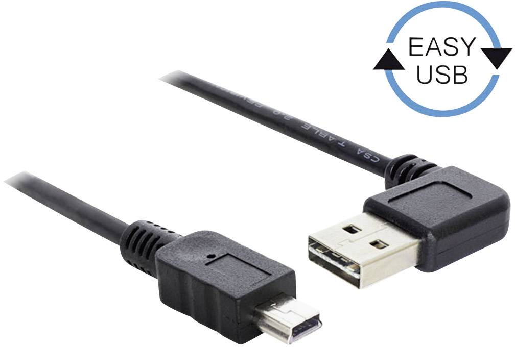 DELOCK USB Kabel A -> mini A St/St 3.00m 90°gew. sw Easy USB