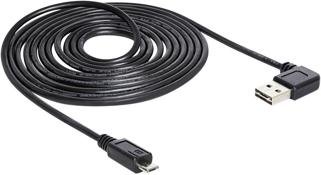 Delock 3.00 m Schwarz vergoldete Steckkontakte 83384
