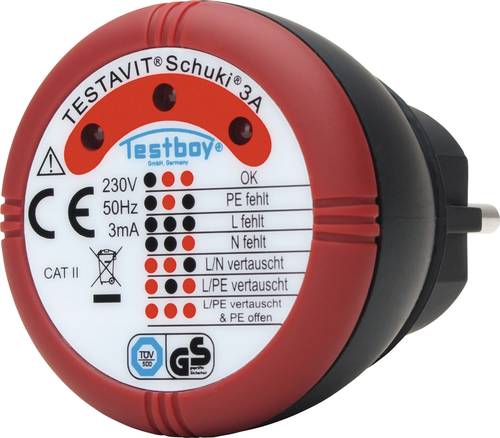 Testboy Schuki® 3A Steckdosentester CAT II 300V LED
