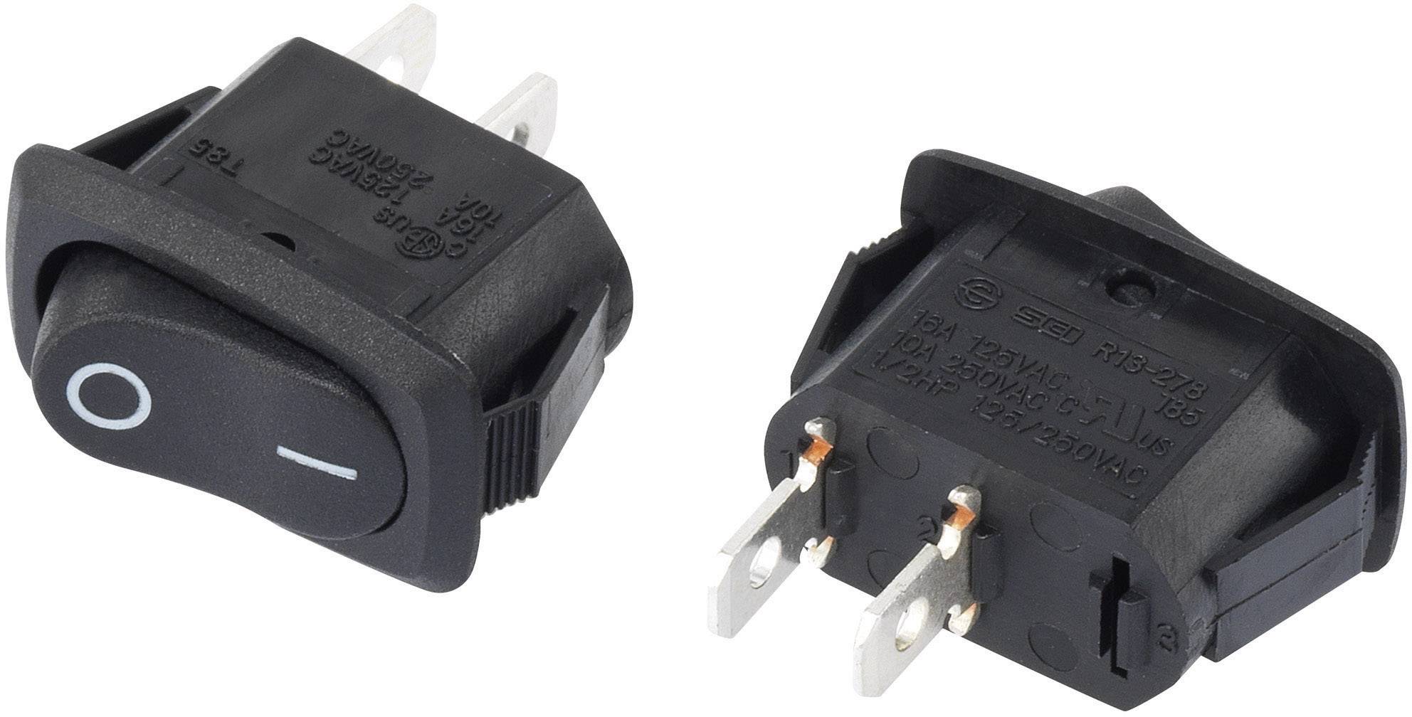 TRU Components 1588083 Wippschalter TC-R13-278A-02 250 V/AC 10A 2 x Aus/Ein rastend