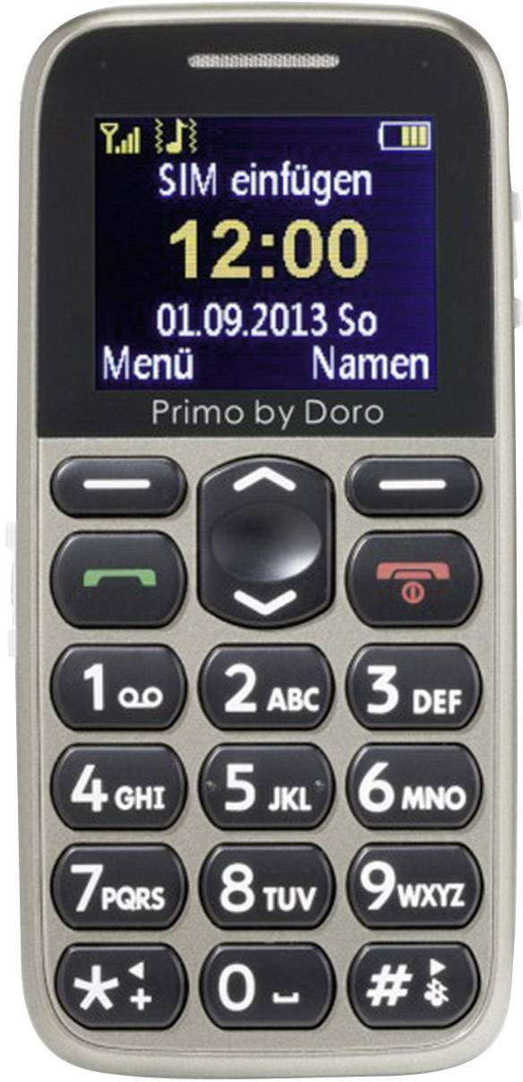 Primo by DORO 215 Senioren-Handy mit Ladestation, SOS Taste Beige