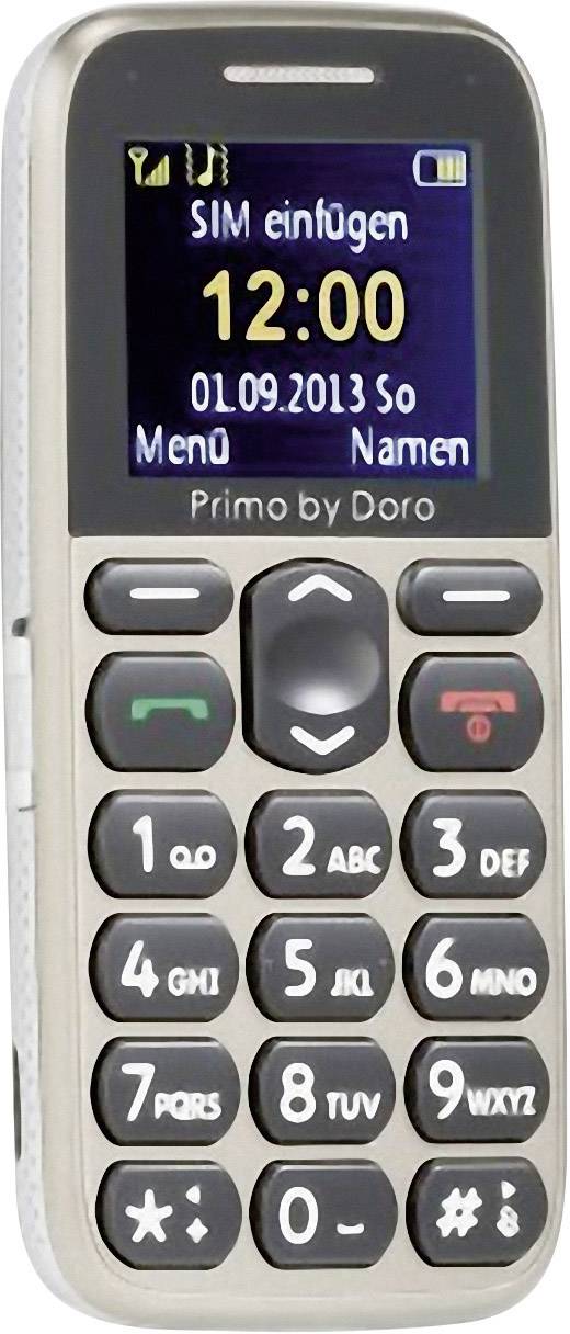Primo by DORO 215 Senioren-Handy mit Ladestation, SOS Taste Beige