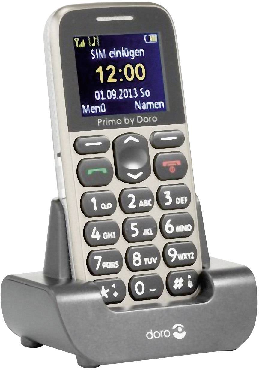 Primo by DORO 215 Senioren-Handy mit Ladestation, SOS Taste Beige