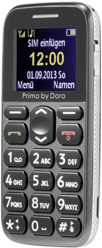 Primo by DORO 215 Senioren-Handy mit Ladestation, SOS Taste Grau