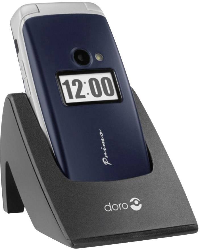 Primo by DORO 413 Senioren-Klapp-Handy mit Ladestation, SOS Taste Blau
