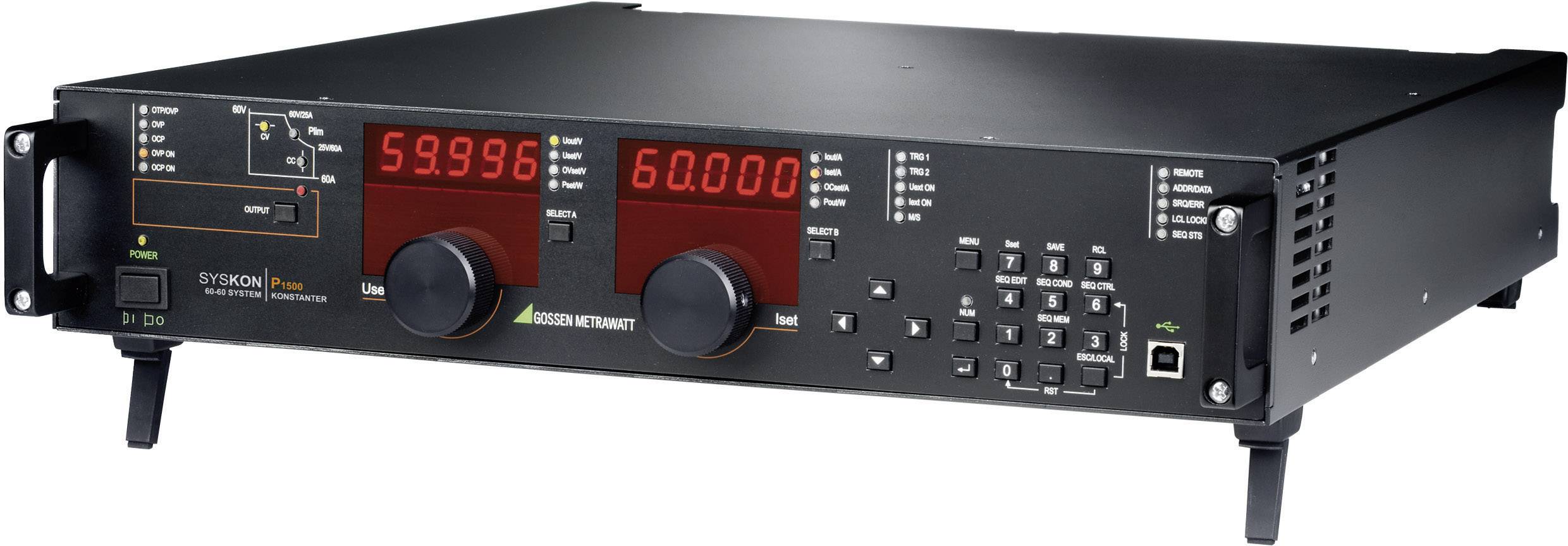 Gossen Metrawatt SYSKON P1500 19 Zoll Labornetzgerät, einstellbar kalibriert (DAkkS-akkreditiertes Labor) 0 - 60 V/DC 0 - 60A 1