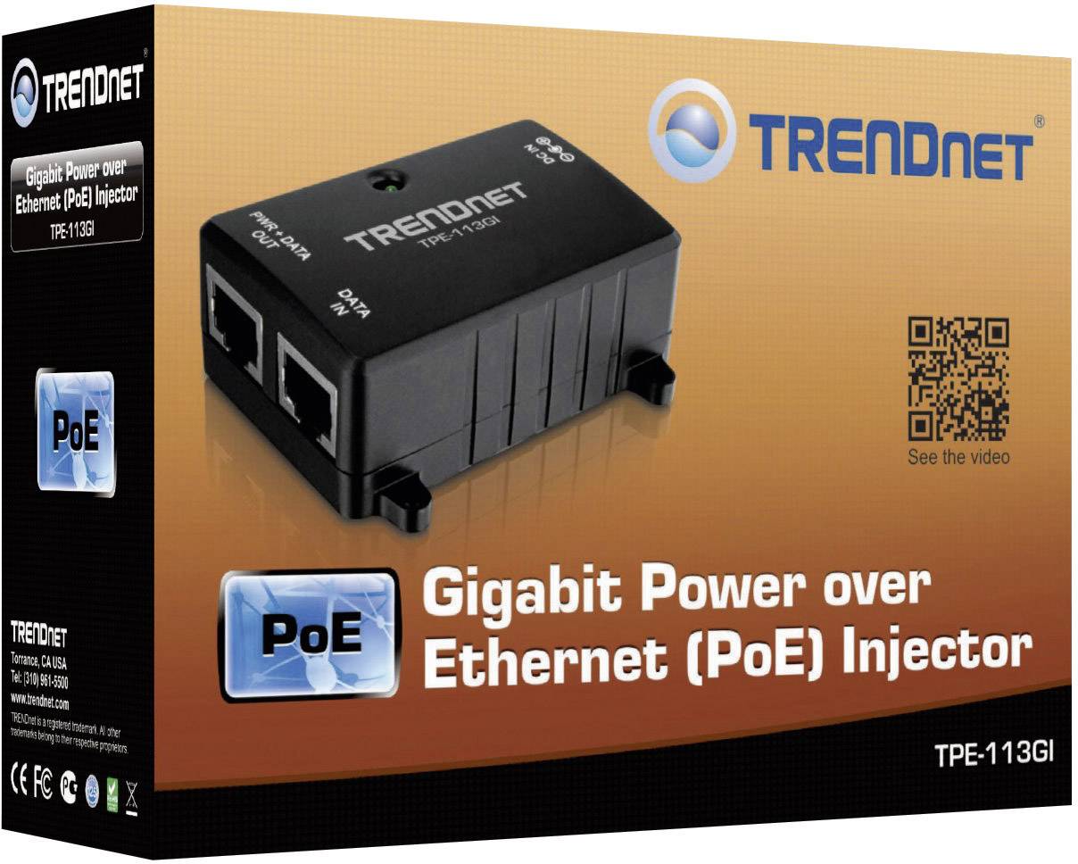 TrendNet TPE-113GI PoE Injektor 1 GBit/s IEEE 802.3af (12.95 W)