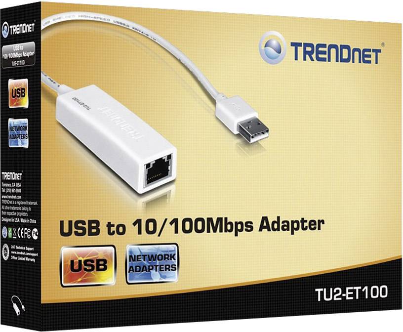 TrendNet TU2-ET100 Netzwerkadapter 100 MBit/s LAN (10/100 MBit/s), USB-A (USB 2.0)
